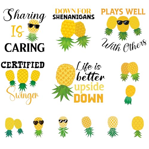 Pineapple Cruise Door Magnets Decorations - 13 Pcs Funny Tropical Vacation Cruise Essentials Magnets Waterproof Magnetic Stickers Ship Cabin Door Signs For Stateroom Refrigerator Carnival Party Decor
