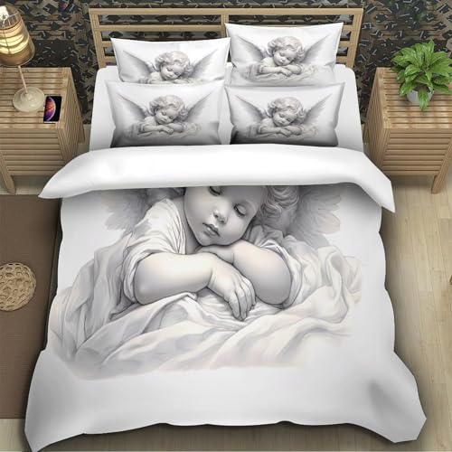 Housse de couette 135x200 légère et drap de lit en microfibre 3D