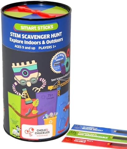 Chalk & Chuckles Smart Sticks-Stem Scavenger Hunt Game for Kids 7-14 Years