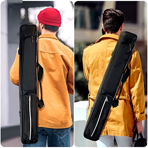 Alytree 2X2 Pool Cue Case, Heavy Duty Oxford Wear-Resistant Soft Billiard Cue Stick Case Bag With Adjustable Shoulder Strap, Pool Stick Case For 2 Sticks (2 Butt/2 Shaft) #TOP1