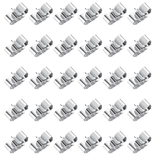 JEYORZY 30 Stück Edelstahl Kabelklammer Klemme Silberton Metallkabelklemmen, Kabel Clips Anhängerrahmen Drahtklemmen,Kabelbefestigung Kabelhalter für Kabel Management Solarpanel