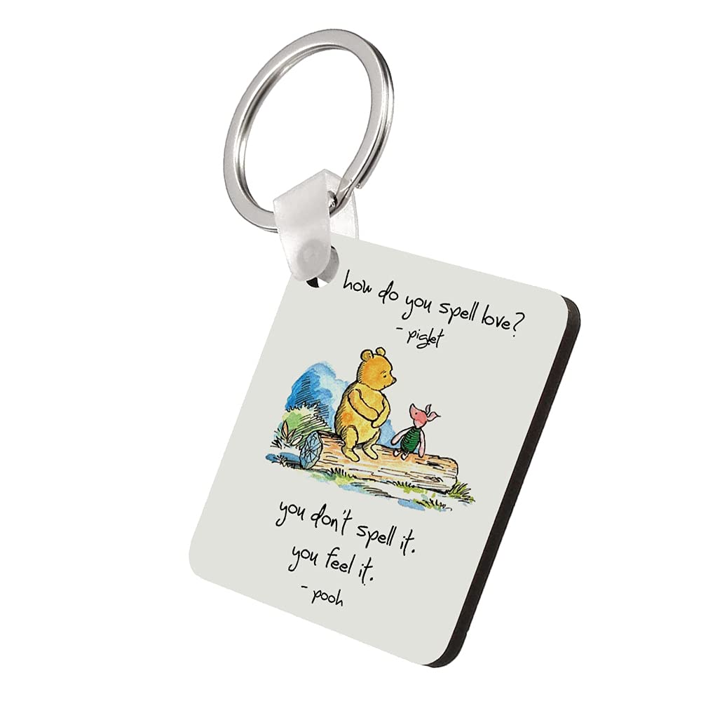 Giftme How Do You Spell Love? You Don't Spell It Quotes Birthday Key Ring Keychain MDF Key ring Keepsake, Family, Sentimental present. (MDF Keyring)