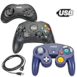 Retro Power 3 USB Classic Controllers - Gamecube, Sega Saturn, Xbox-Styled (Original), with 10' USB Extension Cable!