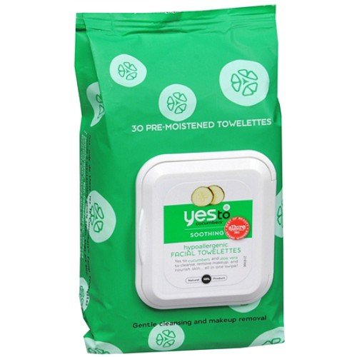 Yes to Cucumbers Hypoallergenic Facial Towelettes 30 ea Pack of (3)