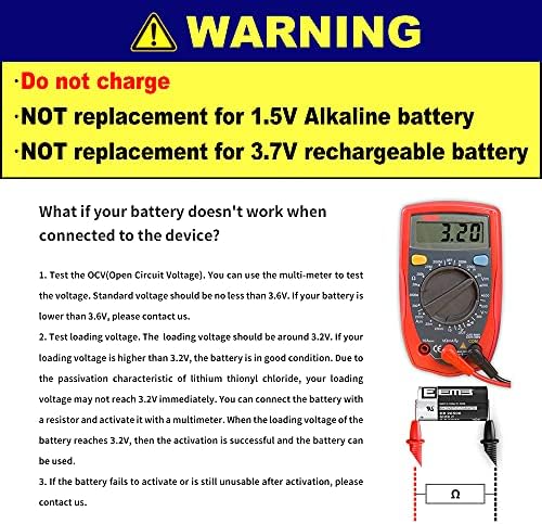 EEMB ER26500 C Size 3.6V Lithium Battery High Capacity Li-SOCL Non-Rechargeable Battery LS26500 SB-C01 TL-2200 for TPMS Automobile tire pressure monitor Smart card instrument electricity meter (10)