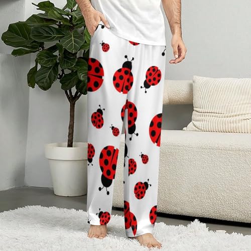 Bas de pyjama rouge femme long taille S pour nuit et détente - 3