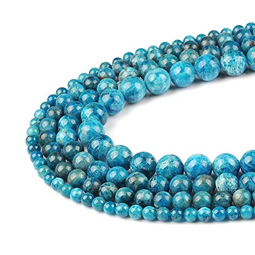 Ruilong Natural Loose Beads Genuine Smooth Round Gemstone Beads for Jewelry Making About 15.5", Ocean Apatite, 8MM - Image 3
