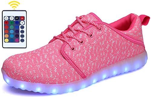 CanLeg Breathable LED Light Up Shoes With Remote for Womens Mens(CL776Pink36)