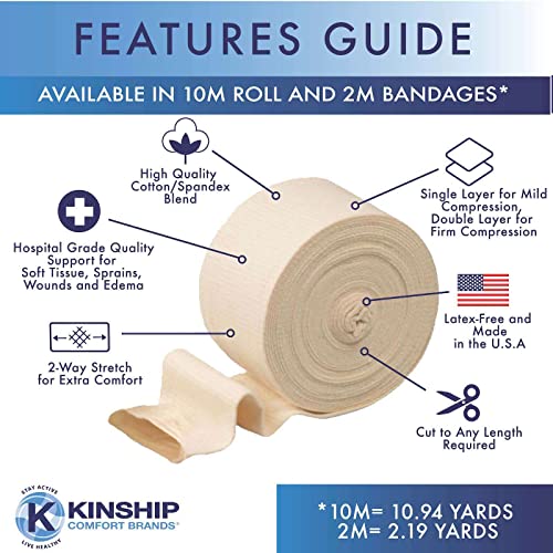 Kingrip Tubular Elastic Support Bandages By Kinship Comfort Brands Tubular Bandage Protects Fragile Skin Latex-Free Wound Care For Edema And Lymphedema Support | Made In Usa | Size E 3.5”X10 Mtr #TOP2