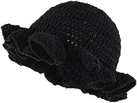 Ahouws Crochet Bucket Hat for Women - Trendy Boho Knit Floppy Cap, Handmade Breathable Beanie for Travel Fishing