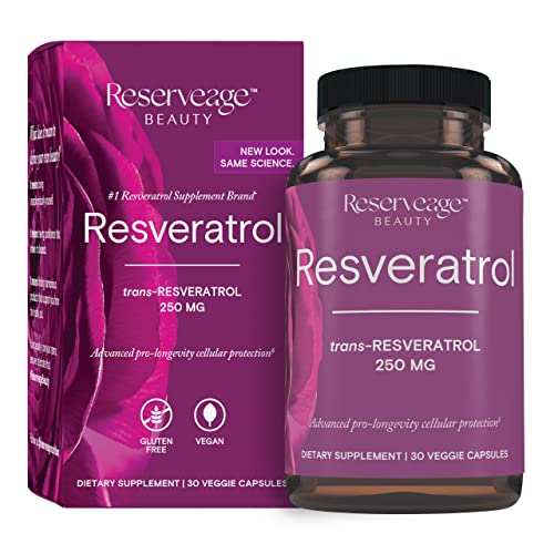 Reserveage Beauty, Resveratrol 250 Mg, Antioxidant Supplement For Heart And Cellular Health, Supports Healthy Aging And Immune System, Paleo, Keto, 30 Capsules #TOP7