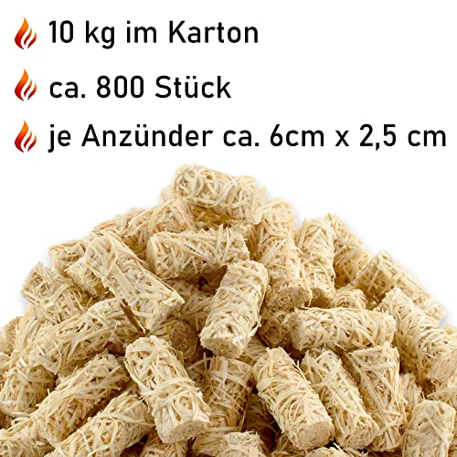 Finnas 10 kg Holzwolle Premium Anzündwolle Anzünder Kaminanzünder (ca. 800 Stück) Grillanzünder Öko Ofenanzünder aus Holz und Wachs Feueranzünder Kamin Holzanzünder Ofen... – Bild 2