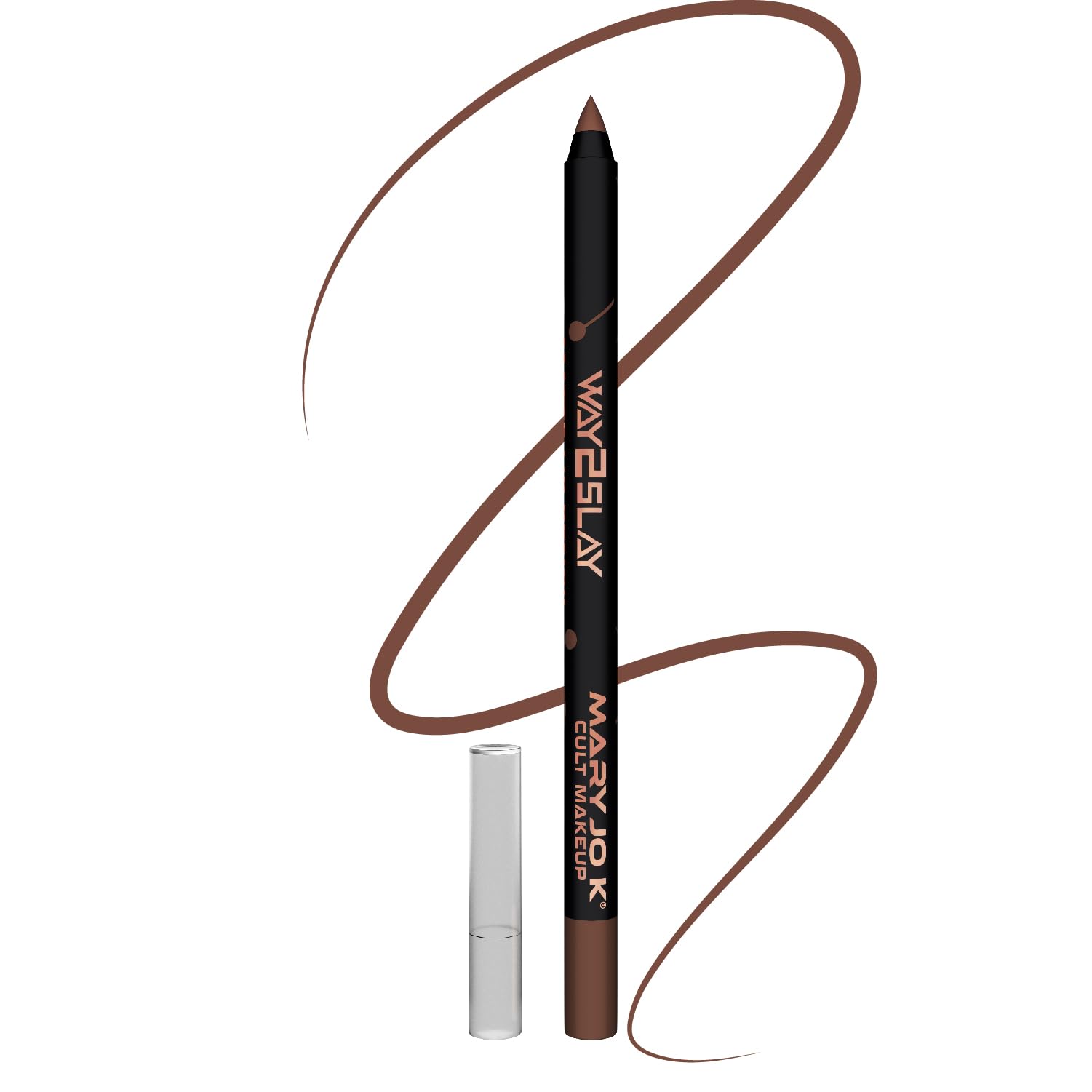 MARY JO K Matte Lip Pencil, Dark Brown, H.D Finishing, Bold Pigment, Feather-Proof