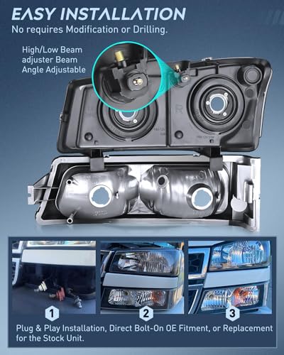 image for Nilight Headlight and Taillight Assembly Combo Compatible with 2003 20