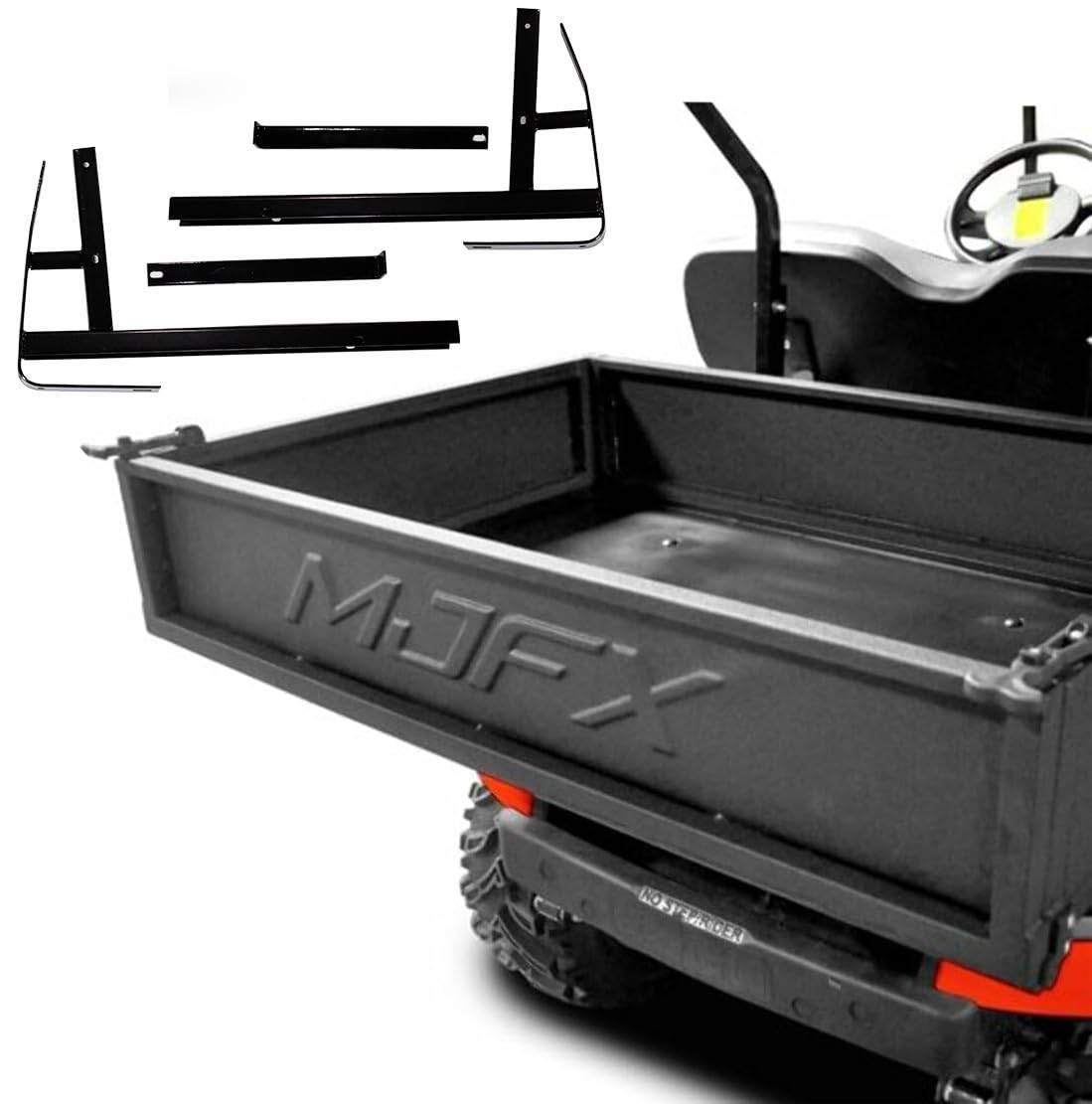 MADJAX Premium Heavy Duty Steel Golf Cart Cargo Box Kit Compatible with EZGO TXT, T48, TXT Valor, and Freedom TXT 1994.5-Up Models | Black Steel