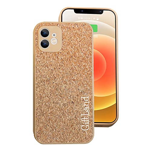 Wood Case For Iphone Quercus Cork Case Eco Friendly Comfortable Touch Iphone Case Thermal Performance Shockproof 360°Protection Real Quercus Wood For Iphone 12 Iphone 13 6.1 Inch (Iphone 12) #TOP30