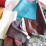 Ein Karton mit 5 Echt-Lederresten in einer Stärke von 0,8 – 1,5mm | für Tasche, Etui, Patchwork | bunt zusammengemixt | mit und ohne Struktur | überwiegend einfarbig | 1.Wahl-Ware