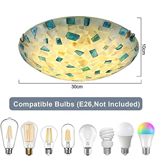 Plafonnier LED à coquillages teintés 30cm intensité variable HHRFCS - 5