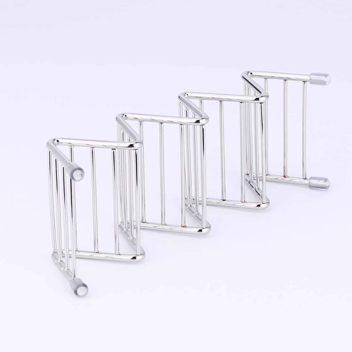 Stainless Steel Taco Stand with 3 Grids for Tacos and Rolls