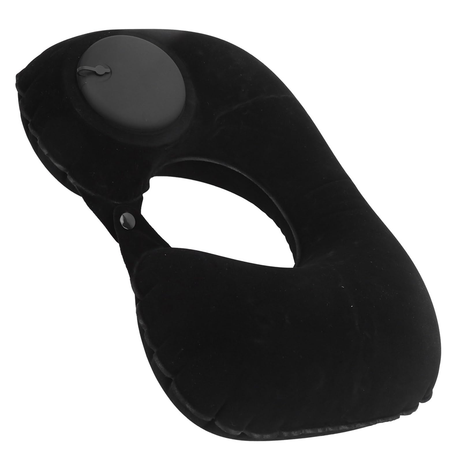 Almohada cervical inflable en forma de U para viajes, cojín suave para reposacabezas para coche, oficina, avión, material PVC, incluye tapones para los oídos y parche ocular, cómodo para adultos y