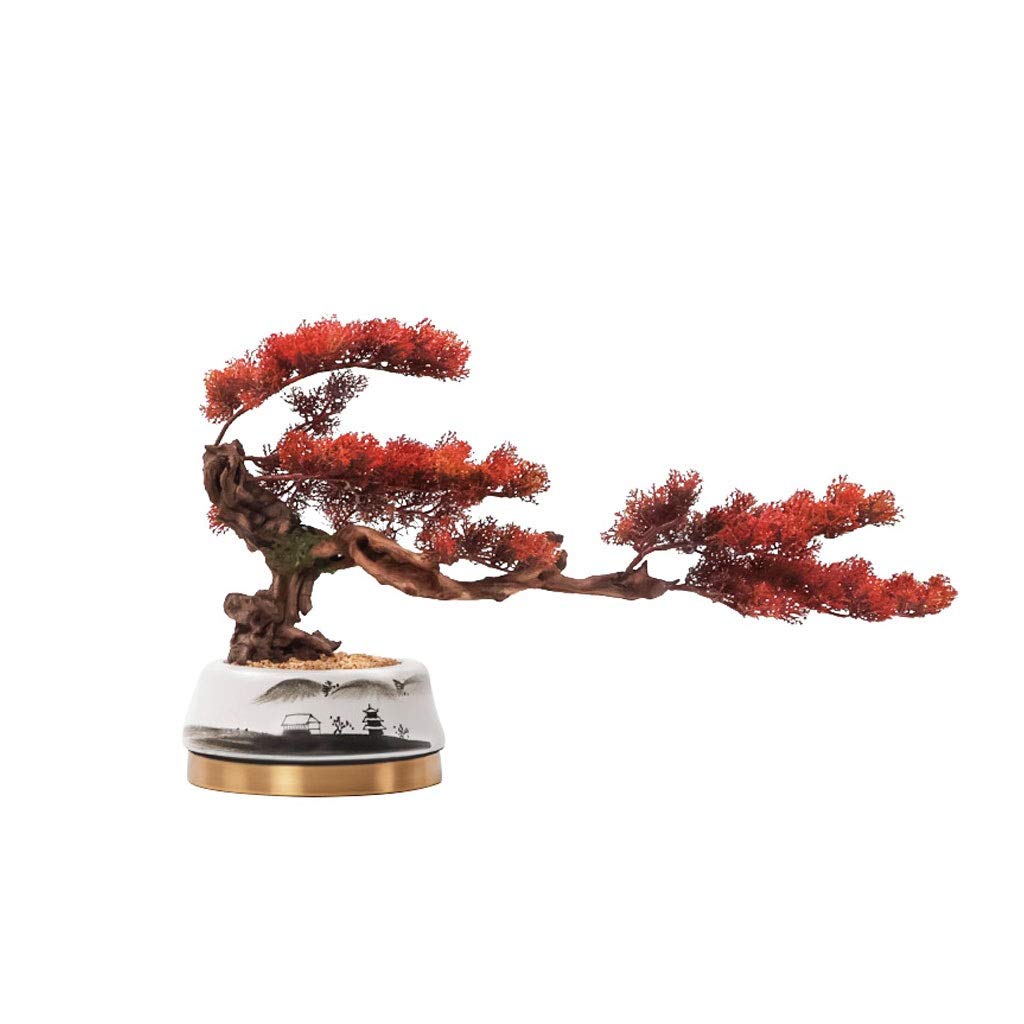 Piante artificiali 14.17 pollici Nuovo simulazione cinese rosso pino bonsai simulazione albero giardino giardino decorazione della casa di simulazione albero pianta artificiale Bonsai artificiale