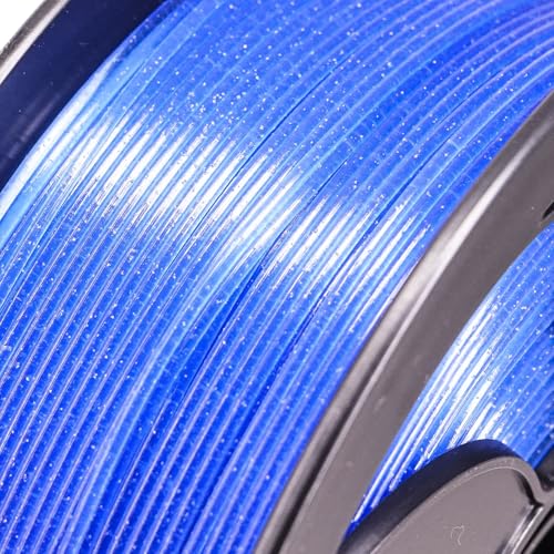 Image of Glowworm Firefly Blue Glow in Dark PLA 1.75mm 1kg Luminous 3D Filament FDM | Glitter Sparkle firefly blue UV activated Bright night printing Hide layer 1kg spool 2.2lbs for Printer Bambu Flashforge