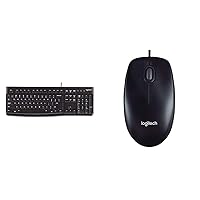 Logitech K120 Tastiera Cablata Business per Windows/Linux, USB & M90 Mouse USB Cablato
