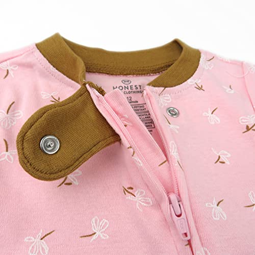Honestbaby Baby-Girl Organic Cotton Snug-Fit Footed Pajamas, Falling Floral Pink, 18 Months #TOP1