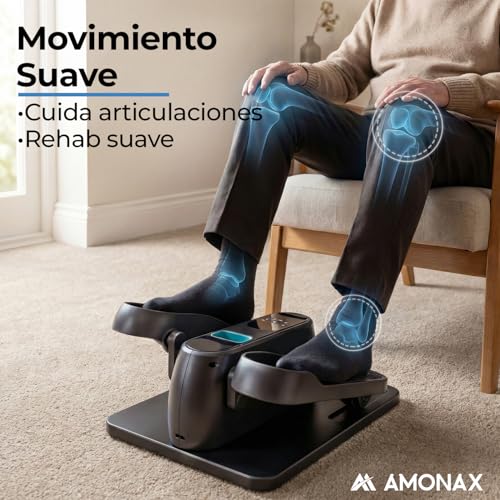 Miniatura 2 de Amonax Pedaleador Eléctrico Motorizado, Elíptica Para Pedalear Sentado, Mini Pedaleador Para Ancianos, Ejercitador De Piernas Cardiovascular Debajo Del Escritorio Para Casa Negro Azul