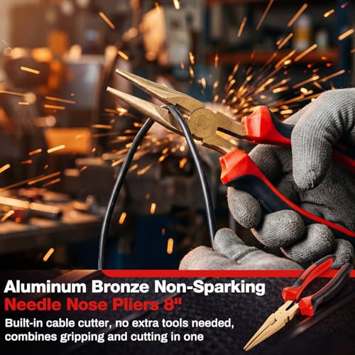Alicates de punta de aguja de bronce de aluminio con mango antideslizante 7