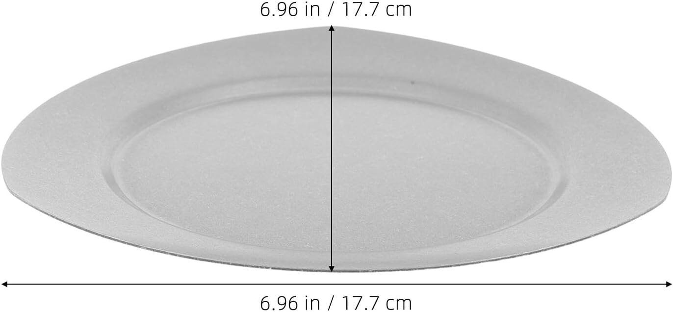 Vintage Stainless Steel Serving Tray Plate 18cm Triangle Grill Plate Pasta for Camping Outdoor Bbq and Table Use