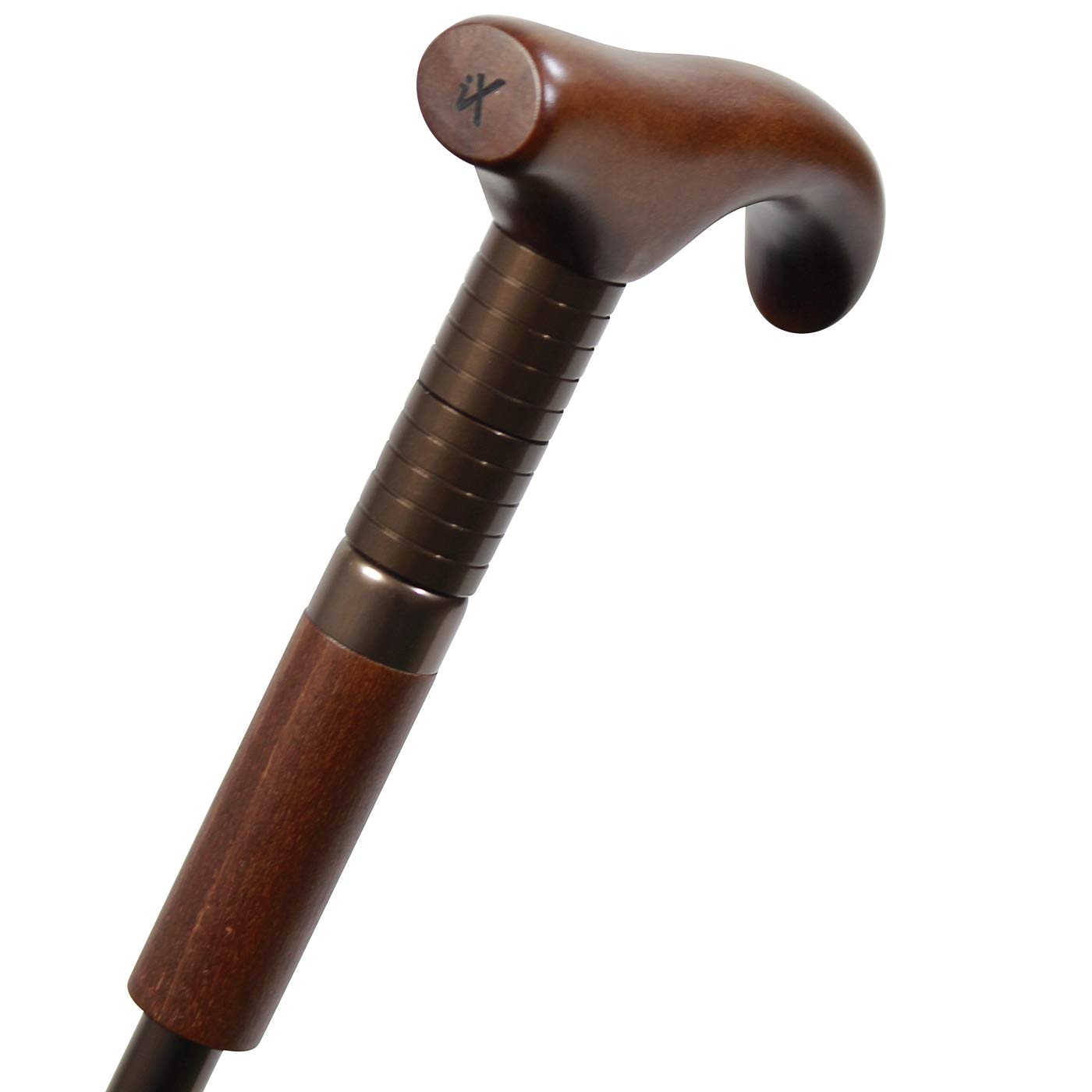 iX-brella Ombrello regolabile in altezza con manico in legno, blu, 105 cm