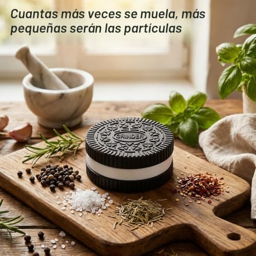 Miniatura 4 de Yipfen Grinder Crusher Juego De 4 Piezas Molinillo De Aleación De Zinc Con Rascador De Polen Para Especias, Hierbas Y Condimentos Mini 5,5 X 2,5 Cm, Negro Y Blanco