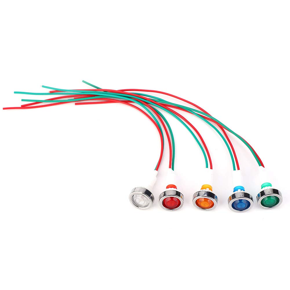 Lot De 15 Voyants LED 12V - Rouge, Vert, Jaune, Bleu, Blanc, Pour Machines-outils, Marine, Anti-vibration