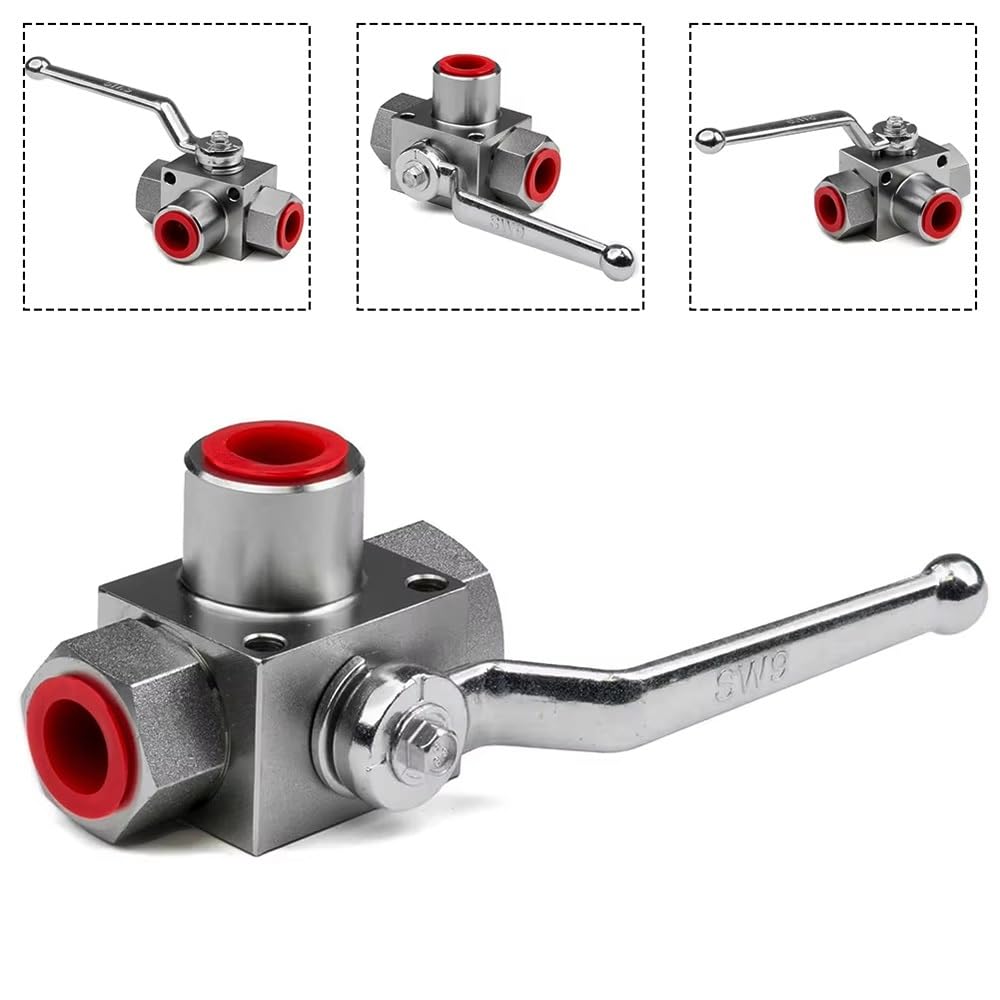 Vanne À Bille Hydraulique À 3 Voies, 1 Pièce, NPT 1/4 3/8 1/2 3/4, Haute Pression En Acier Au Carbone, Trou En L, Vanne D'arrêt Fixe(NPT1/4)