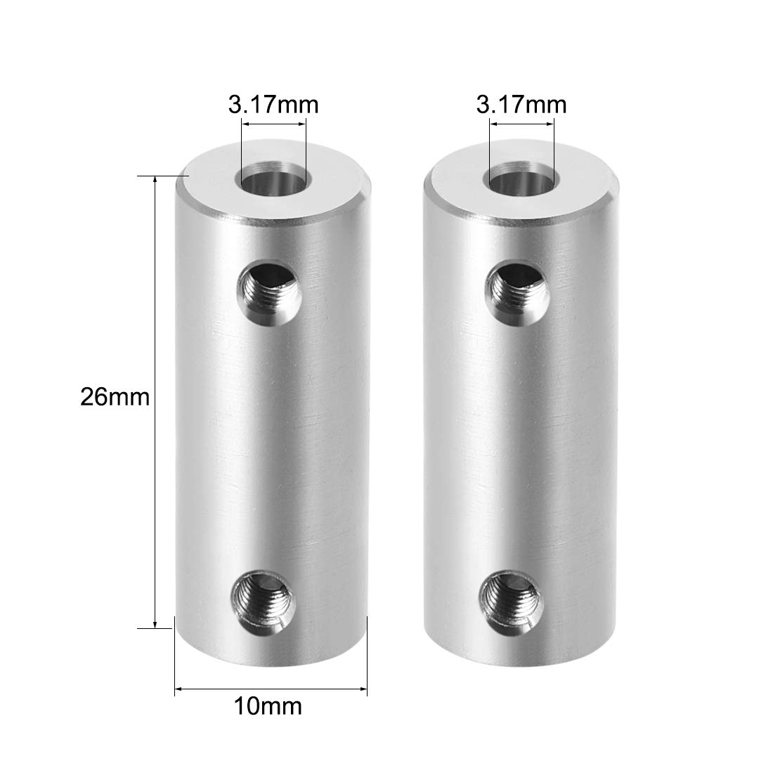 Accouplement Rigide Arbre 8mm à 10mm - 2 Pièces - Longueur 25mm, Diamètre 16mm - Pour Robotique