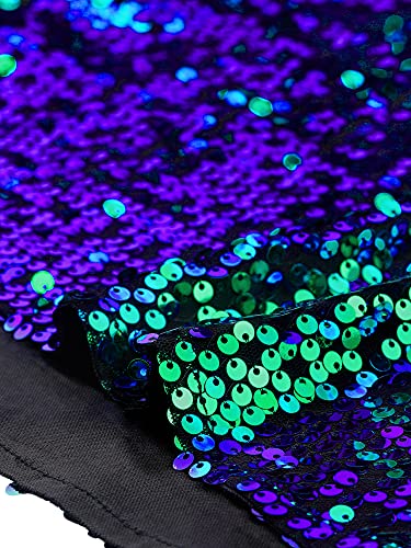 Allegra K Women's Sequined Shining Camisole Club Party Glitter Disco Sparkle Cami Top Medium Green Blue #TOP5