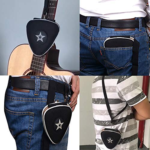 Guitar Pick Holder Case Bag With 24Pcs Acoustic Electric Guitar Colorful Picks, Variety Pack Mixed Thickness Picks 0.46Mm/ 0.71Mm/ 0.96Mm + Little Picks Holder Set #TOP6