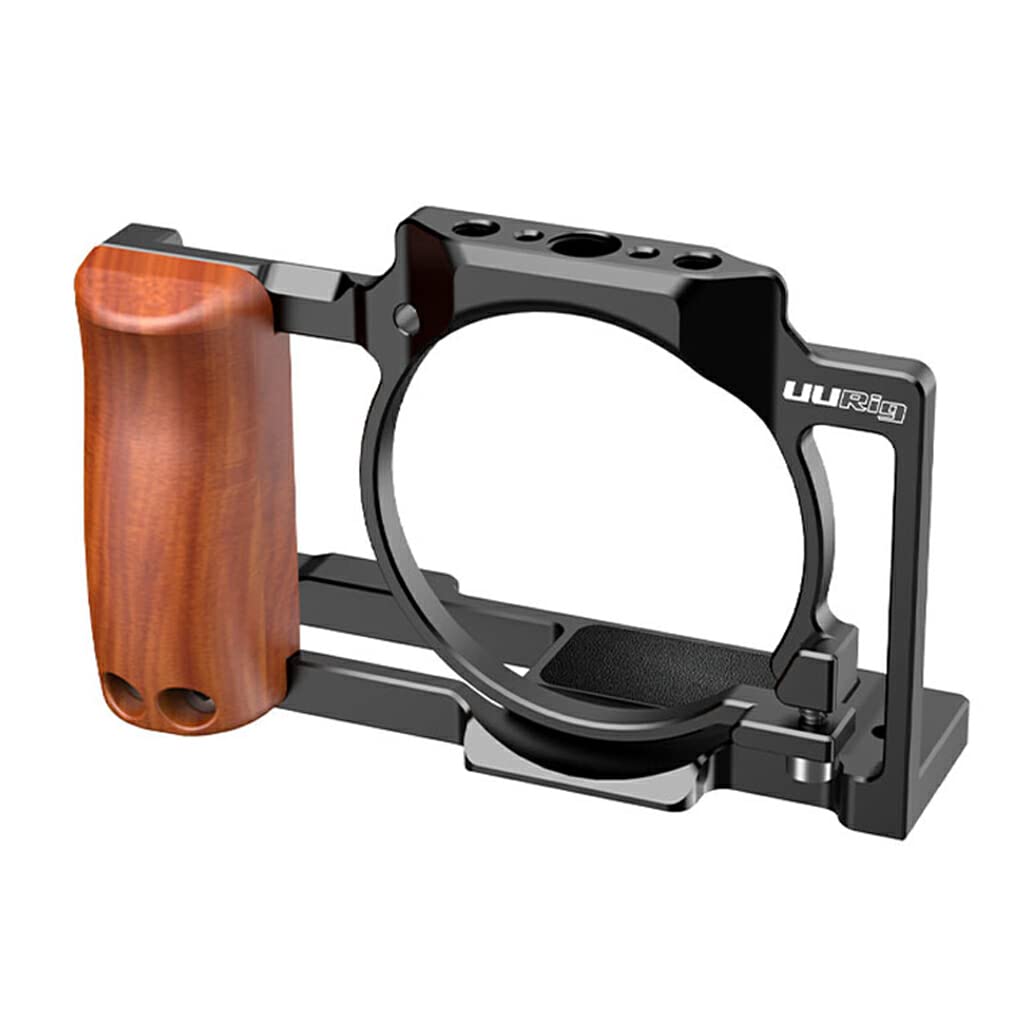 Jaula para cámara, mango de Para madera profesional portátil, montaje en zapata fría, fabricación de vídeo, reemplazo de empuñadura de mano Volgging para ZV1