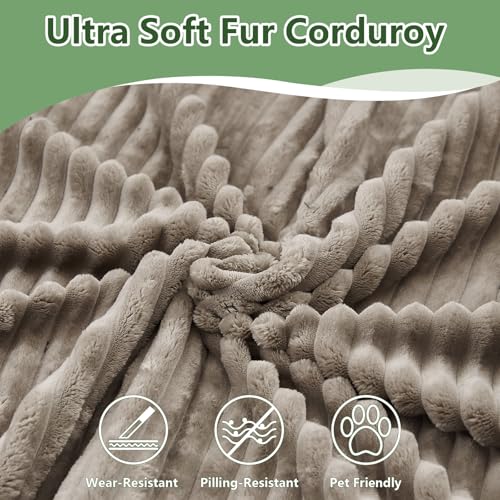 Image of 136 inch Cloud Couch Modular Sectional Sofa for Living Room, U-Shape Boneless Couch with Deep Seat, Modern Corduroy 4-Seater with Ottomans, No Assembly Required, Camel