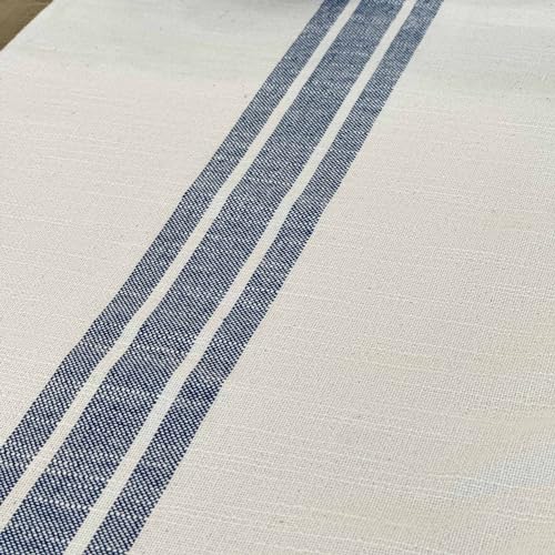 Piper Classics Market Place Blue Grain Sack Stripe 36\" Table Runner