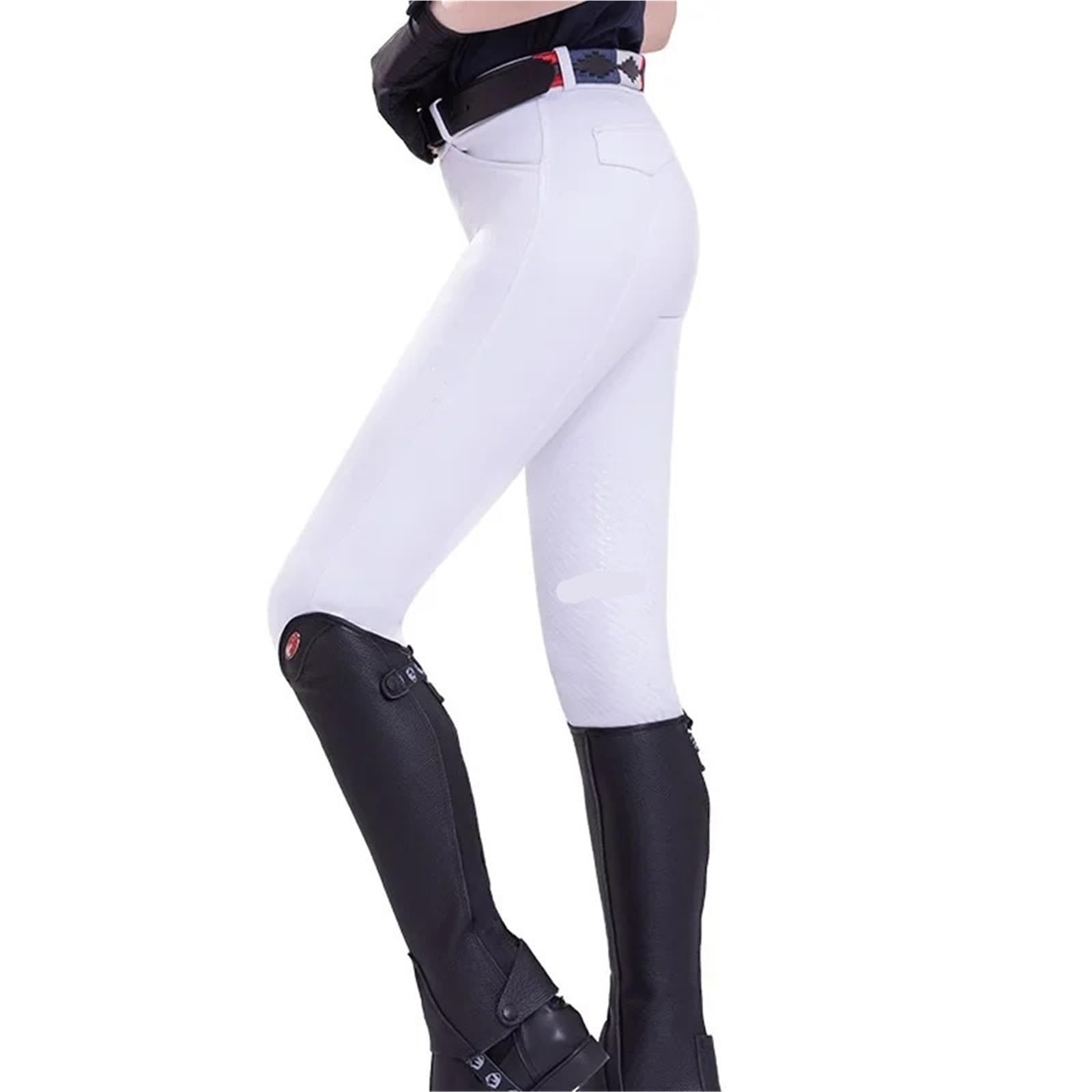 Pantalones Montar a Caballo Mujer Pantalones de Caballo Unisex Silicona for Montar a(White,34)