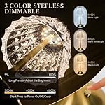 Crystal Table Lamp,5000mAh Rechargeable Cordless Lamp, Battery Operated Touch Light with 3 Color Modes, Dimmable Brightness, Modern Matte Aluminum Body for Bedroom, Bar, Outdoor Decor, Kitchen, Gift - Image 3