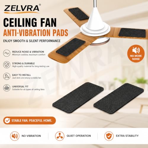 Image of Ceiling Fan Filters for Blades, Activated Coconut Shell Carbon Air Purifier Pads, Unscented Dust, Smoke, Odor & Allergen Capture, Self-Adhesive Air Filters for Household Ceiling Fans, Black