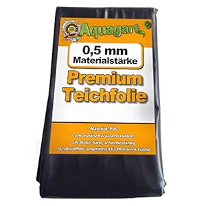 Aquagart Hoogwaardige pvc-vijverfolie, 0,5 mm dik, 5 m x 2 m, vis- en plantenvriendelijk, uv- en weerbestendig