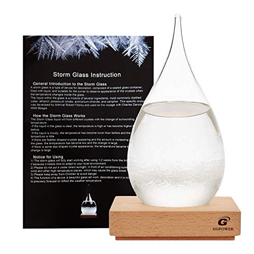 GGPOWER Creative Stylish Desktop Drops Storm Glass Crafts Weather bottle Forecast Bottle Barometer (Large)