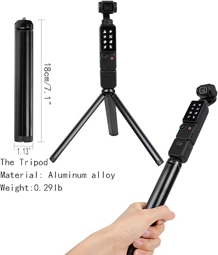 Miniatura 3 de 37 pulgadas selfie stick cardán extensión poste+trípode kit de montaje para DJI Osmo Pocket 3