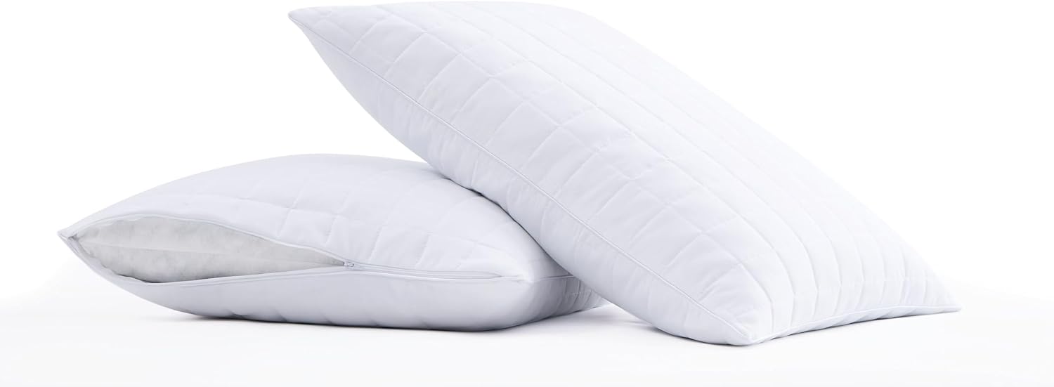 London Fog Supreme Memory Foam White Polyester 2-Piece Standard 2 Pack Pillow, Solid Color Themed, for Men and Women, OEKO-TEX Certified Confidence