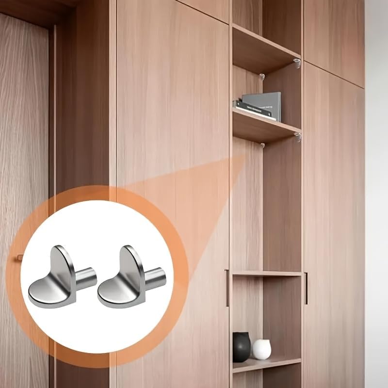 20-Pack Durable Metal Shelf Support Pegs - Easy Install Cabinet Shelf Brackets for Kitchen, Wardrobe, Closet, Bookshelf - Versatile Shelving Hardware Anchors