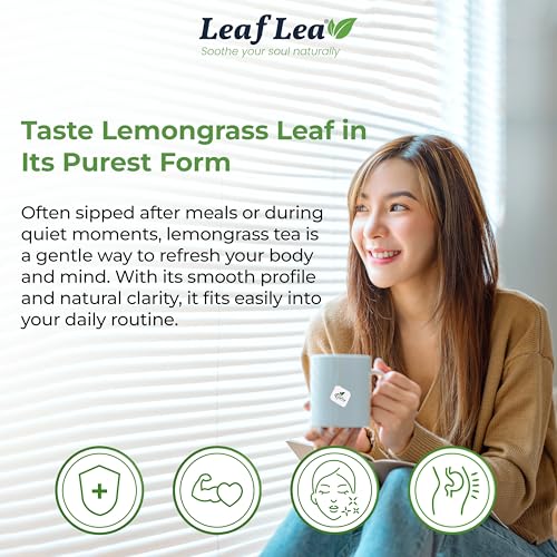 Image of LeafLea Lemongrass Tea Bags, 40 Count, 100% Natural Single-Ingredient